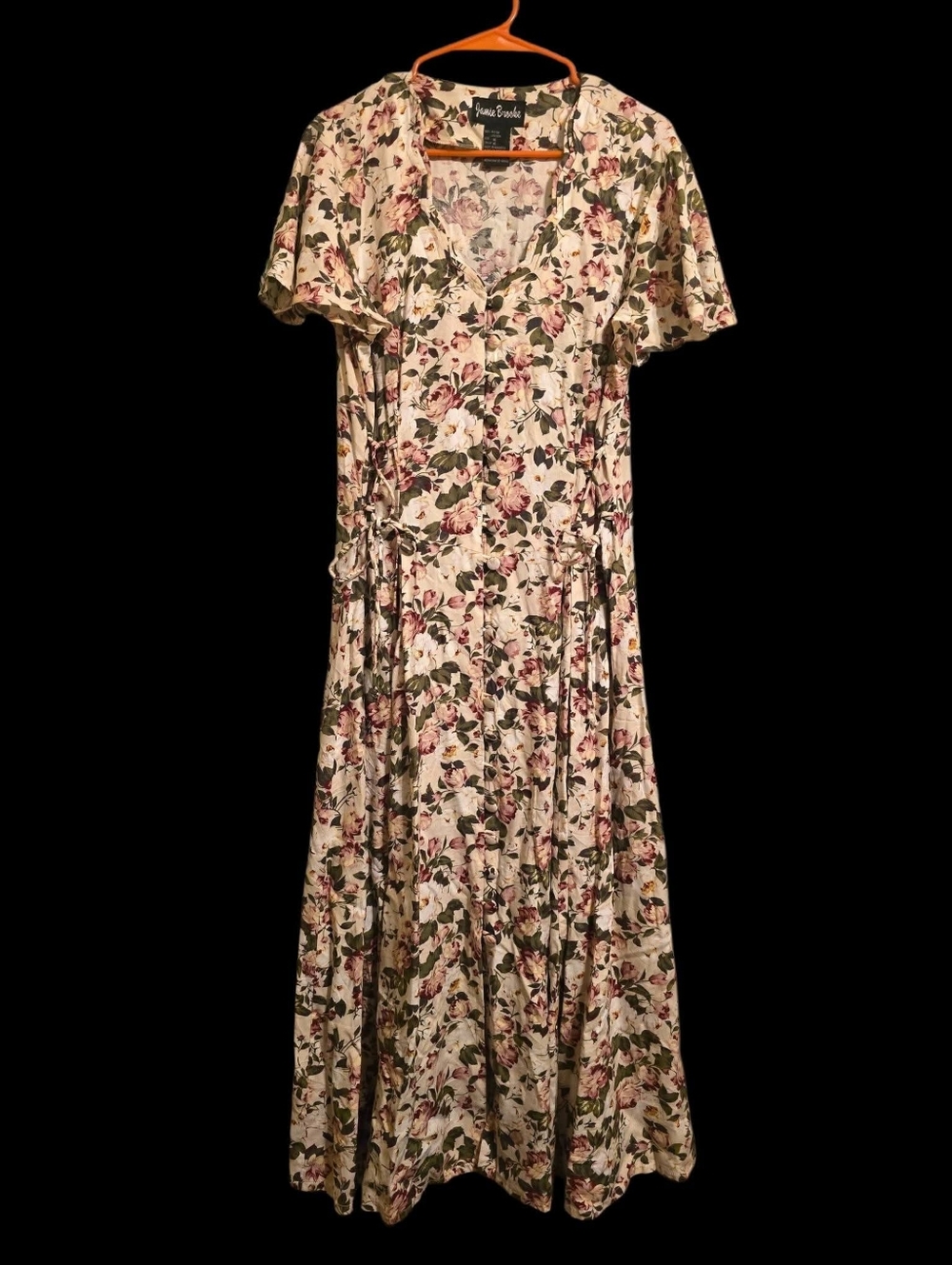 Vintage | 90s Tie Side Midi Floral Dress